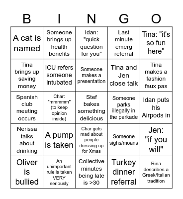 A Cute Christmas Bingo Card