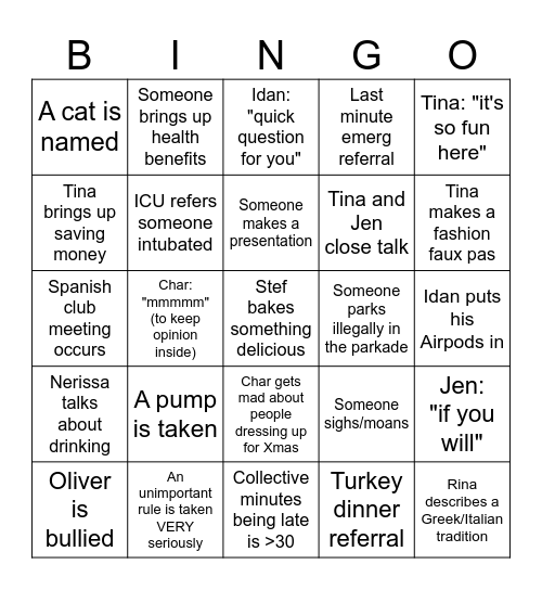 A Cute Christmas Bingo Card
