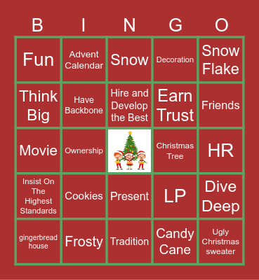 Virtual Holiday Bingo Card