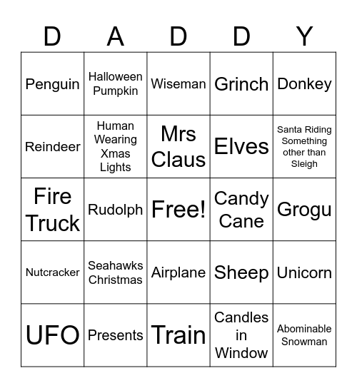 Christmas Bingo Card
