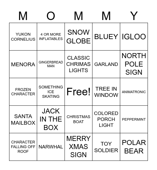 CHRISTMAS Bingo Card