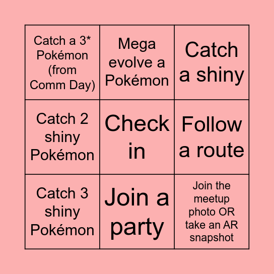 Community Day Bingo! Bingo Card