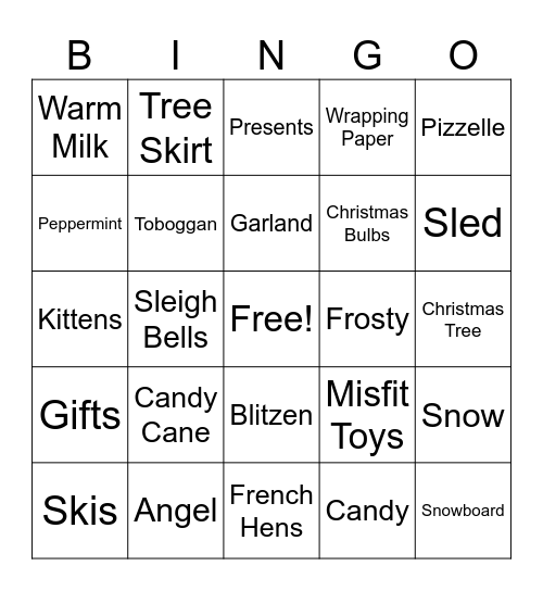 Very Merry Christmas Bingo Card