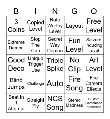 GD Bingo Card