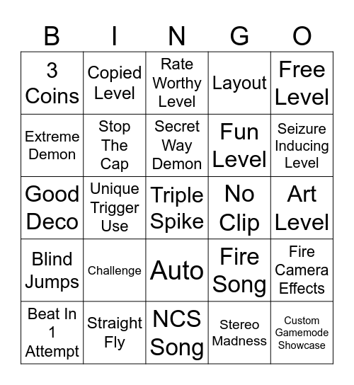 GD Bingo Card