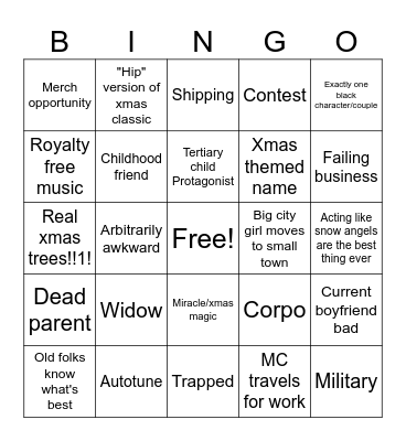 Hallmark Bingo Card