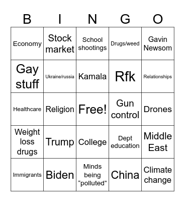 Flordia 12/24 Bingo Card