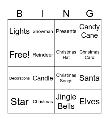 Christmas Bingo Card