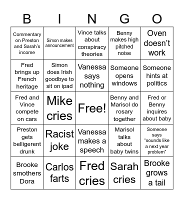 Xmas 2024 Bingo Card