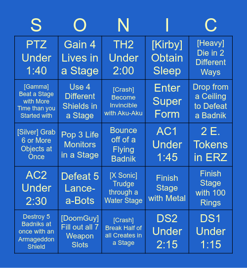 Srb2 Bingo (Modded) Bingo Card