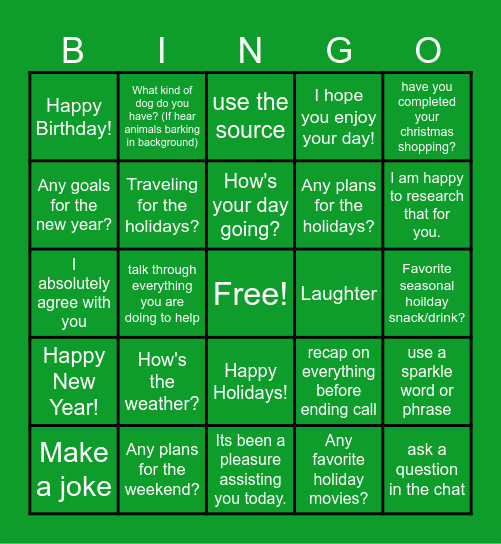 BINGO BINGO BINGO Card