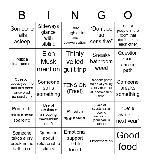 HOLIDAY BINGO Card