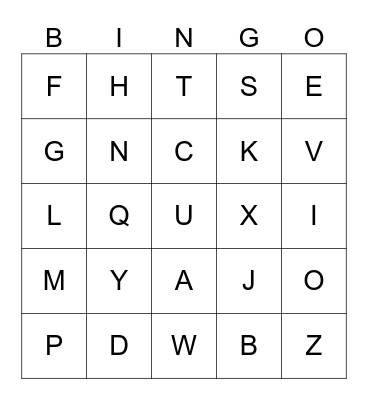 ASL ABC'S Bingo Card