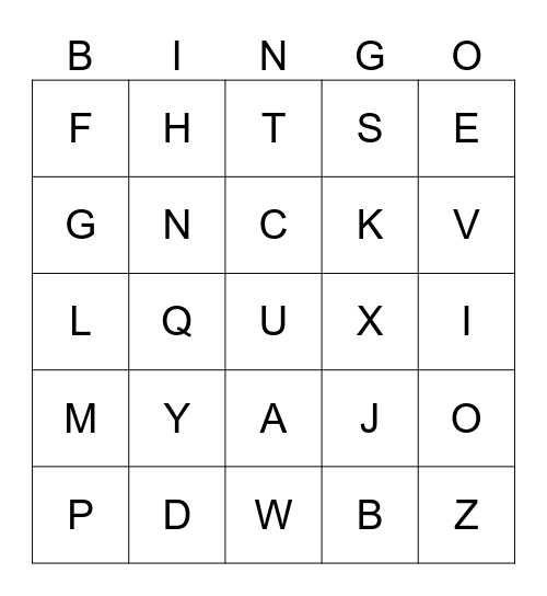 ASL ABC'S Bingo Card