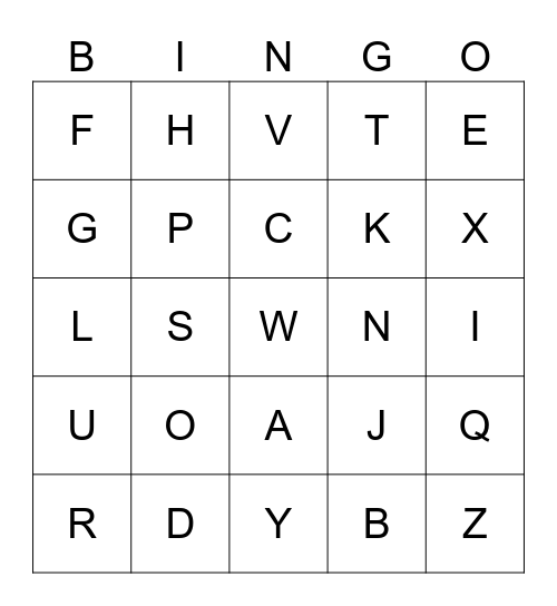 ASL ABC'S Bingo Card