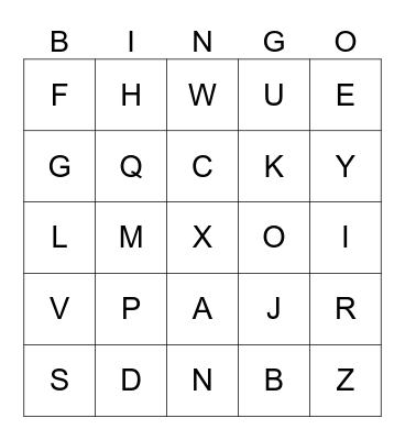 ASL ABC'S Bingo Card