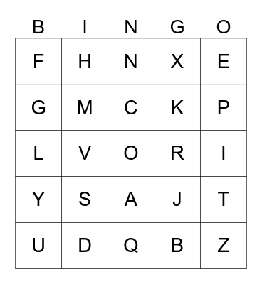 ASL ABC'S Bingo Card