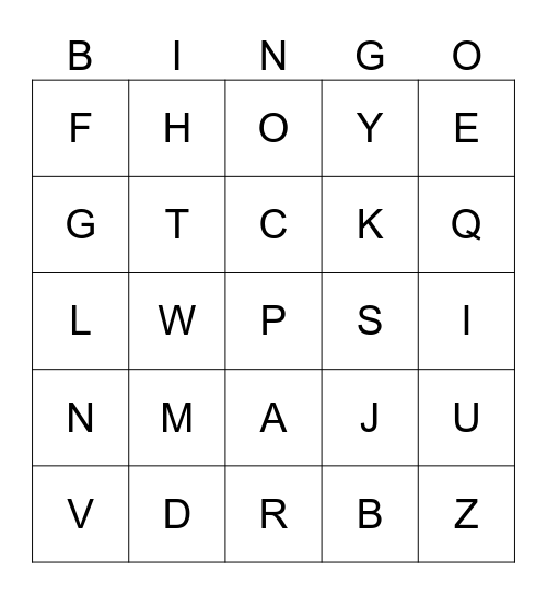 ASL ABC'S Bingo Card