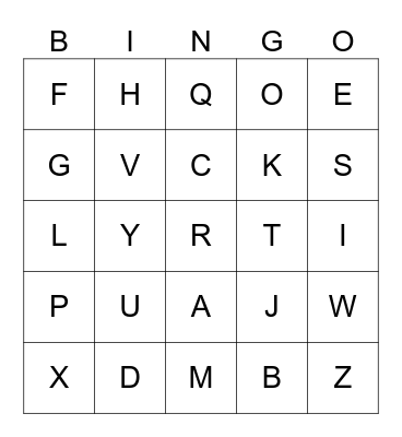 ASL ABC'S Bingo Card