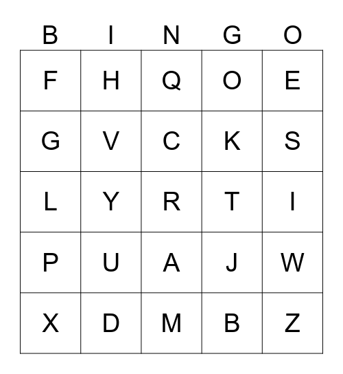 ASL ABC'S Bingo Card