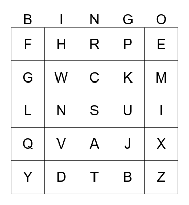 ASL ABC'S Bingo Card