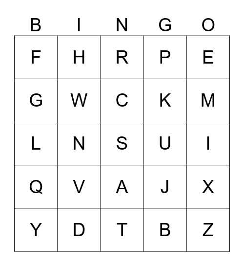 ASL ABC'S Bingo Card