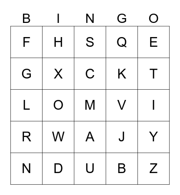 ASL ABC'S Bingo Card