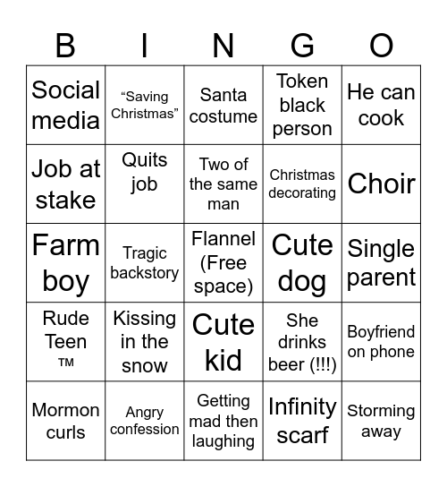 Hallmark bingo Card