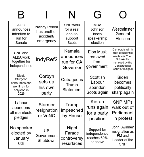 2025 Bingo Card