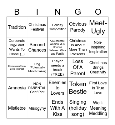 Hallmark Christmas Movie Bingo 2024 Bingo Card