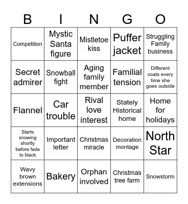 Hallmark Bingo Card