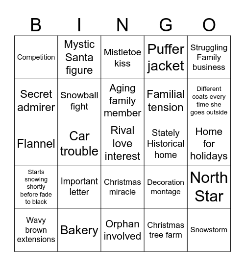 Hallmark Bingo Card