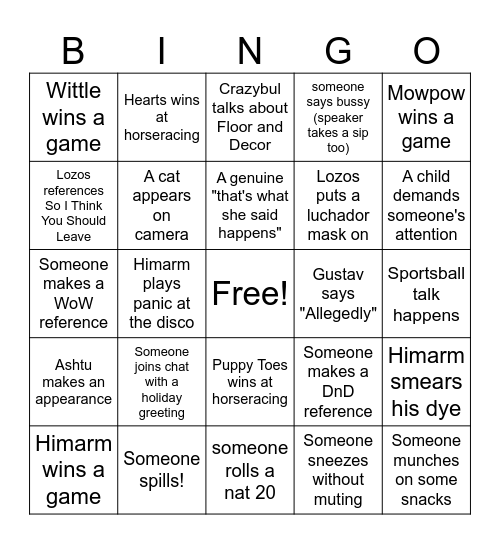 Christmas Bingo Card