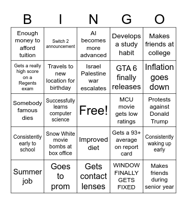 2025 Bingo Card