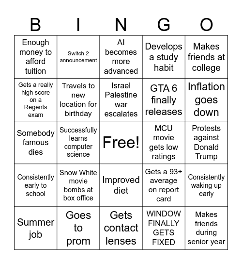 2025 Bingo Card