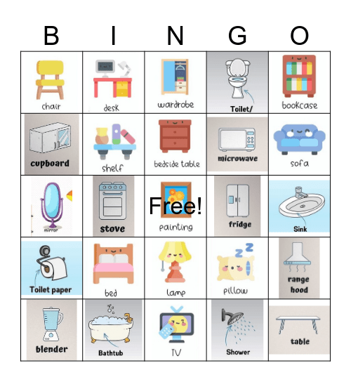 Forniture Bingo Card