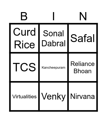 SIES COMS 1999 Reunion Bingo Card
