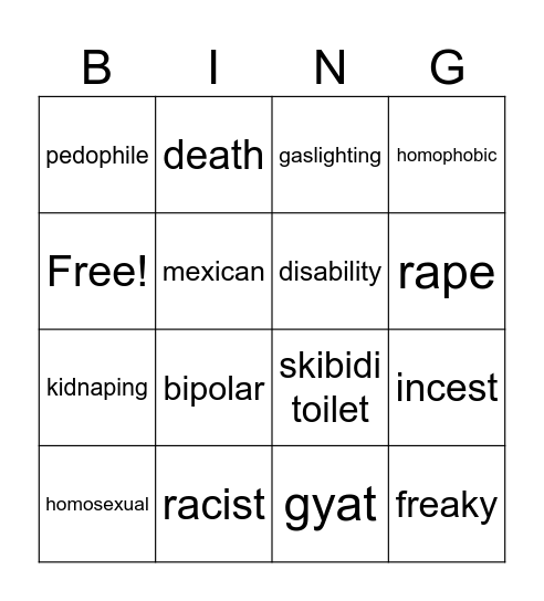 tomorows teaching bingo Card