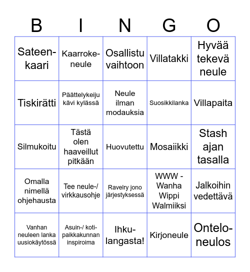Lankalaatikon käsityöbingo - 2025 Bingo Card