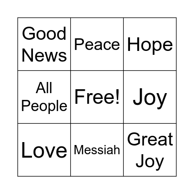 Joy Bingo Card