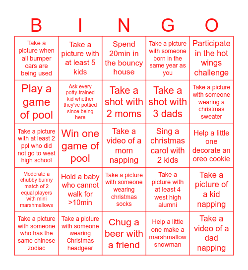 Missing Pieces 2024 Holiday Bingo Card