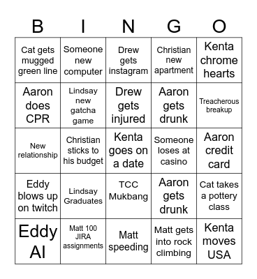 TCC Bingo 2024 Bingo Card