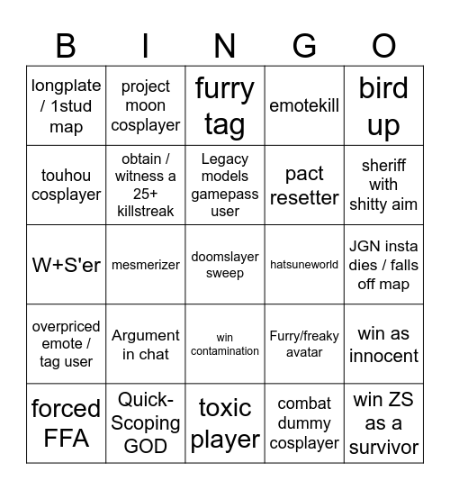 item asylum Bingo Card