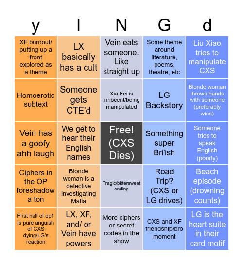 yINGdO Bingo Card