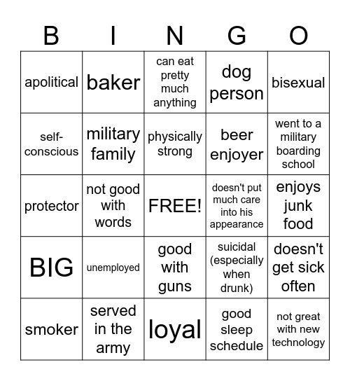 paul kinnie bingo Card