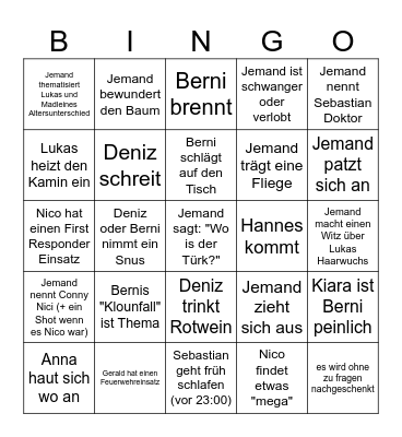 Weihnachten 2024 Bingo Card