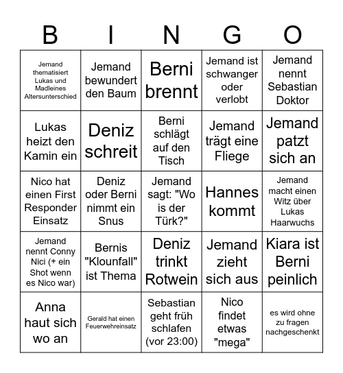 Weihnachten 2024 Bingo Card