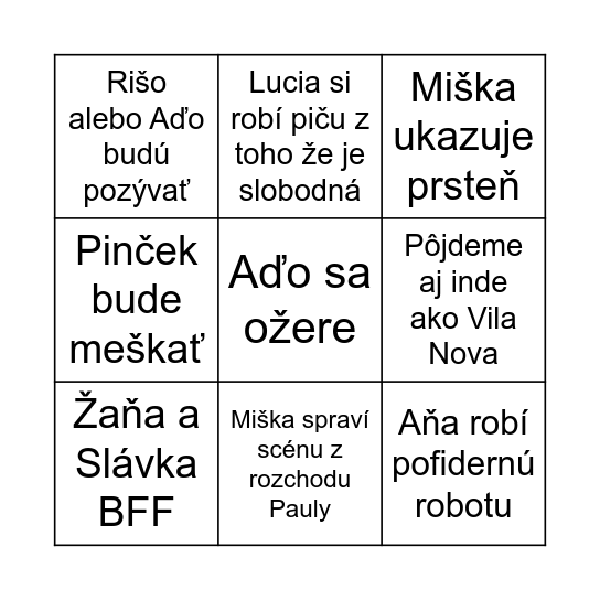 PAULA Bingo Card