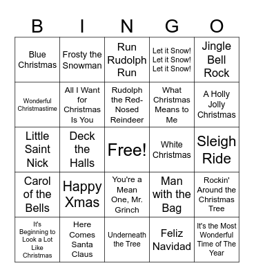 Christmas Bingo Card
