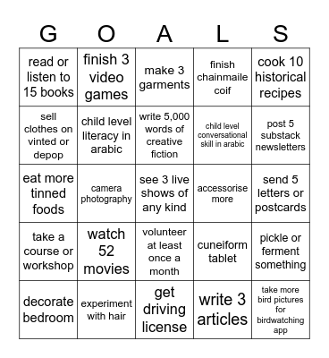 2025 Bingo Card